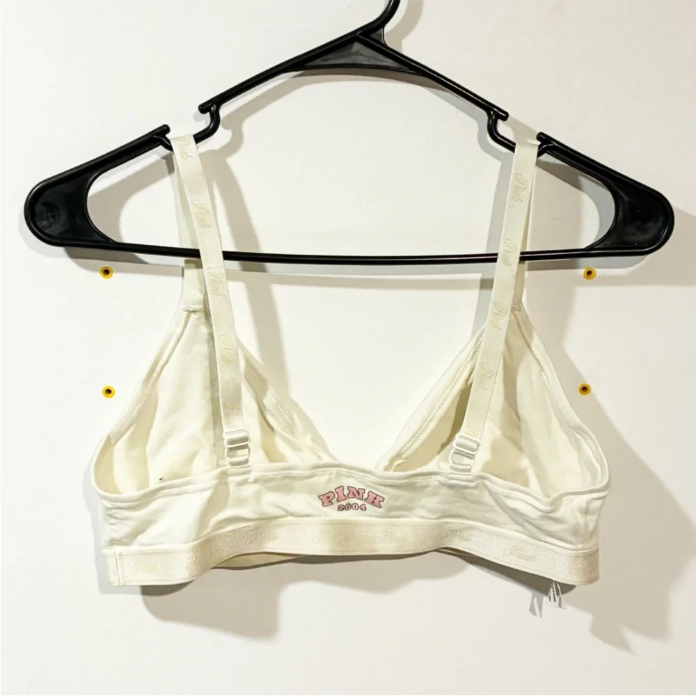 Victoria’s Secret Pink White Seamless‎ V Neck Bralette Size XL